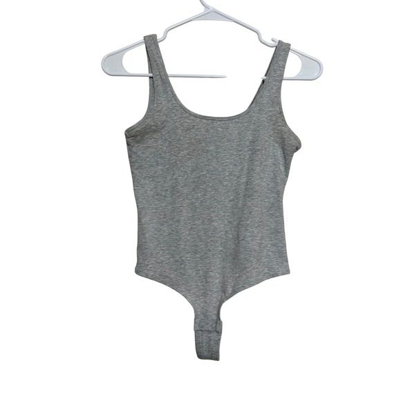 Auden Tops - Auden Gray Sleeveless Scoop Neck Bodysuit Small Snap Closure Basic Casual Chic